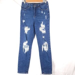 Judy Blue JB88220 DK Boyfriend 5 / 27 Distressed Jeans